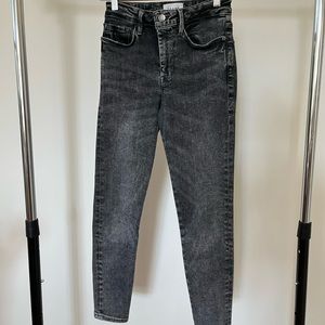 Black frame skinny jeans